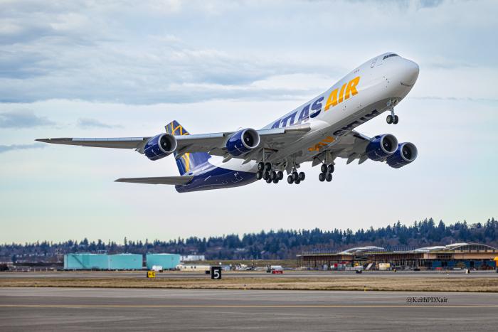 The aircraft headed back to Boeing's facility at Paine Field, Washington.