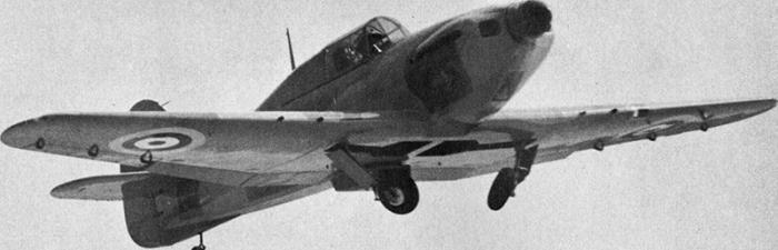 This picture shows Fred Sindlinger scrambling his Hurricane, the undercarriage retracting with traditional speed.