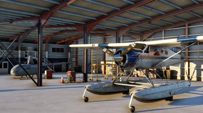 The hangar interiors are accurately recreated.