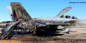 Fire damaged RAAF Growler